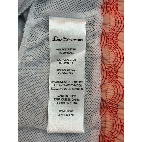 NWT BEN SHERMAN Classic Fit Wave Print Swim Trunks Blue Swimsuit Shorts Size XXL - Picture 11 of 11